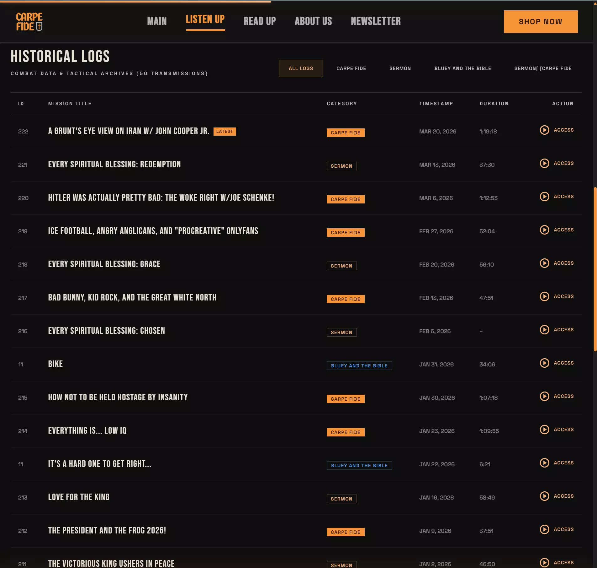 Carpe Fide — Podcast Archive